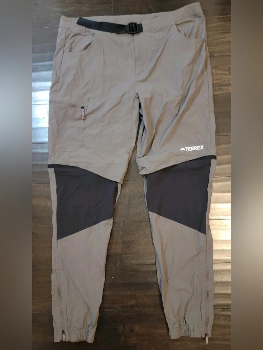 Adidas Gray Black Terrex Utilitas Hiking Zip-Off Pants Men's XLT TALL 41×32